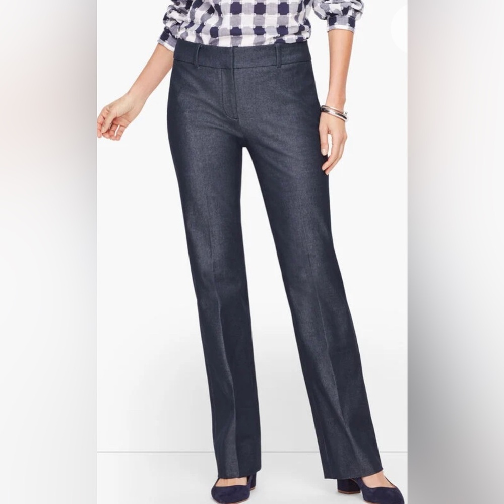 TALBOTS Newport Pant Trouser Leg Full Length Polished Denim Business Travel Chic
